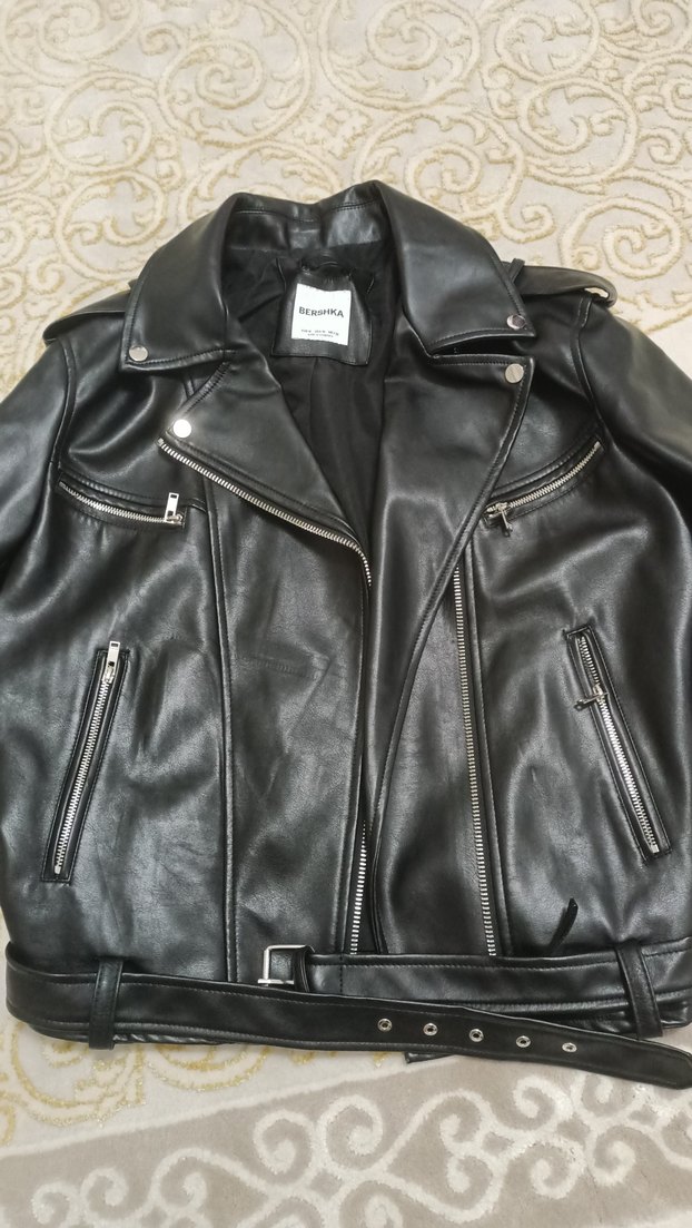 Bershka siyah deri ceket - Görsel 3