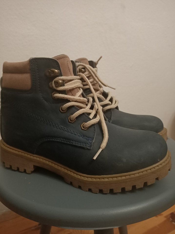 Lacivert Bohem Tarz Erkek Bağcıklı Bot - Görsel 2