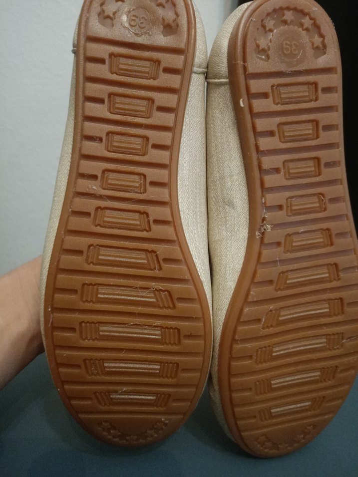 Bej Keten Kadın Dolgu Topuklu Babet - Görsel 3