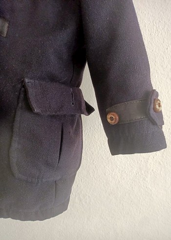 Erkek Çocuk Gri Düğmeli Kaban - Görsel 3