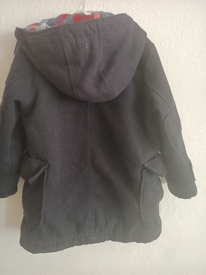 Erkek Çocuk Gri Düğmeli Kaban - Görsel 5