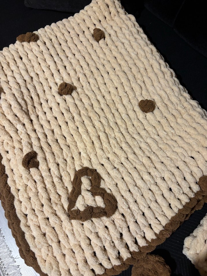 Bohem Tarzı Kahverengi Nakışlı Çocuk Bere ve Atkı Seti - Görsel 2