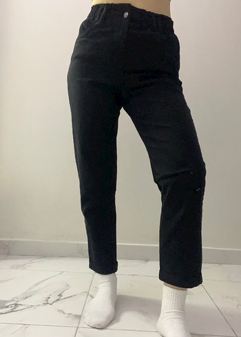 36 Beden siyah Renk Kadın Siyah Paperbag Lastikli Bershka Pantolon