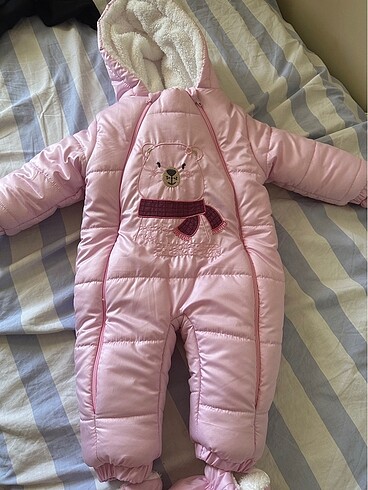Koton Kids İçi yünlü pembe bebek tulumu