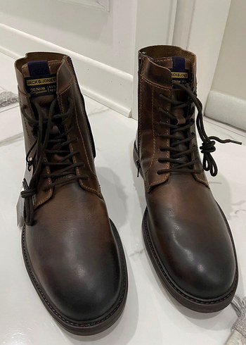 Jack & Jones Kahverengi Deri Biker Bot - Görsel 3