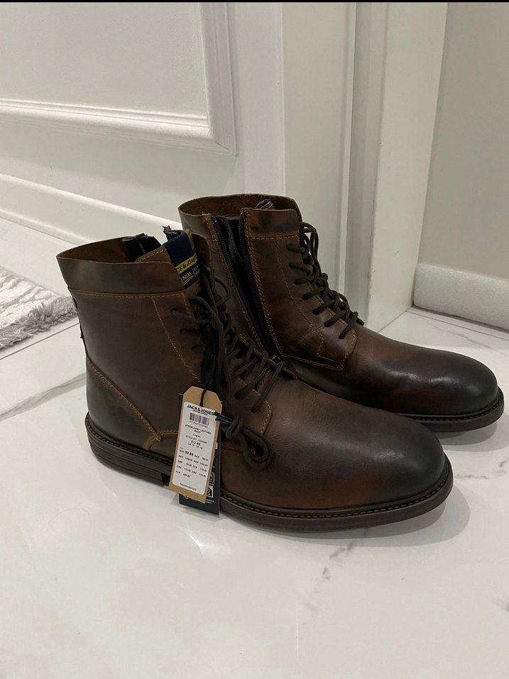 Jack & Jones Kahverengi Deri Biker Bot - Görsel 2