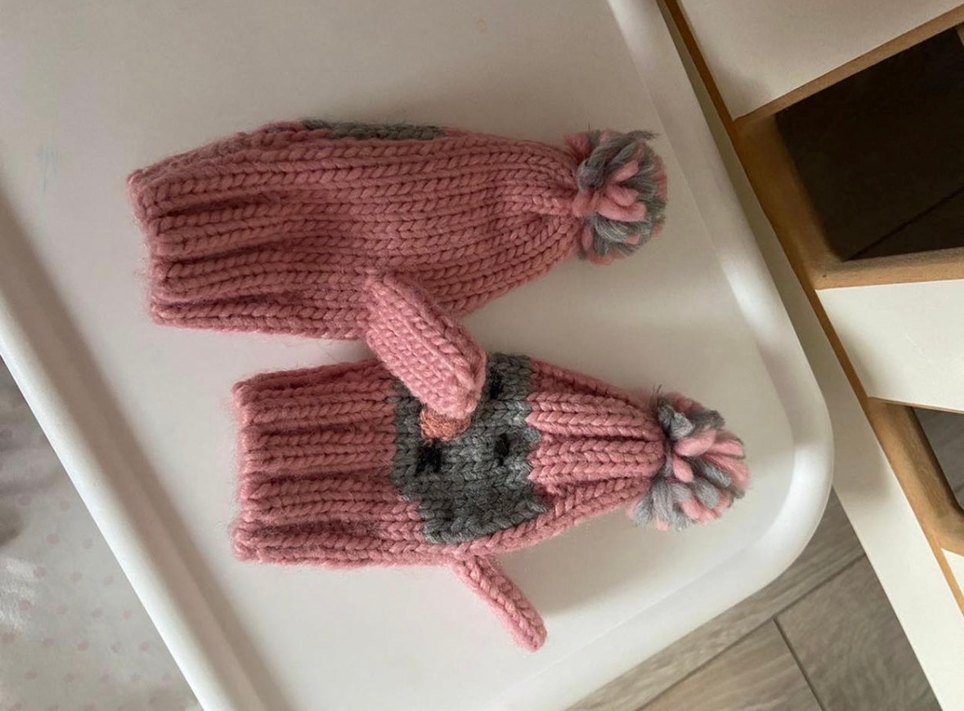 zara kedi figürlü bebek eldiveni - Görsel 3