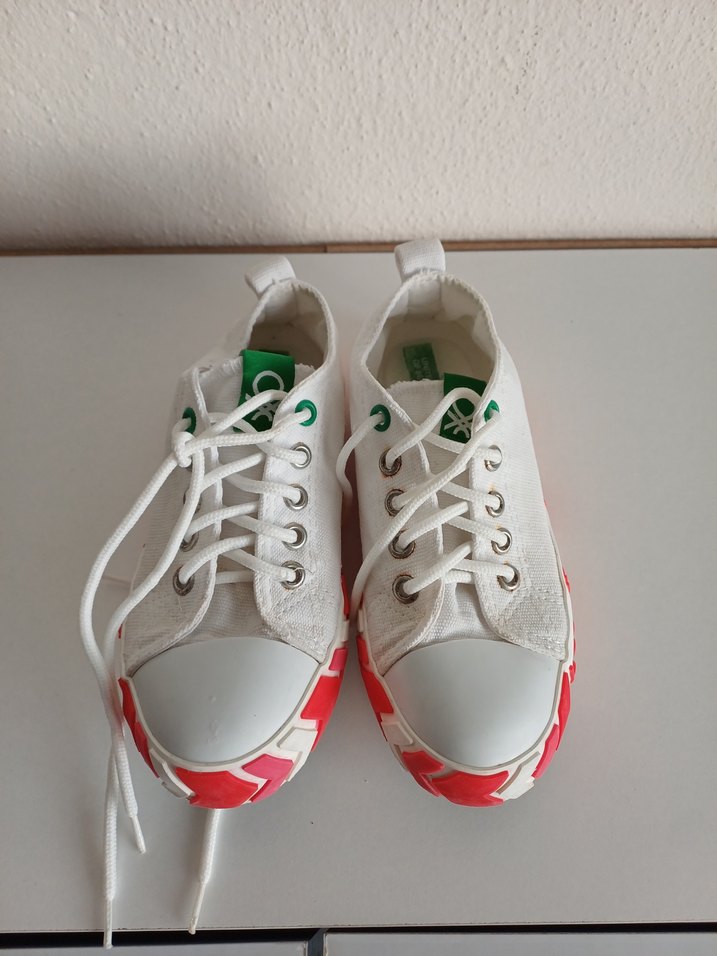 Benetton Beyaz Renkli Bağcıklı çocuk Spor Ayakkabı - Görsel 4