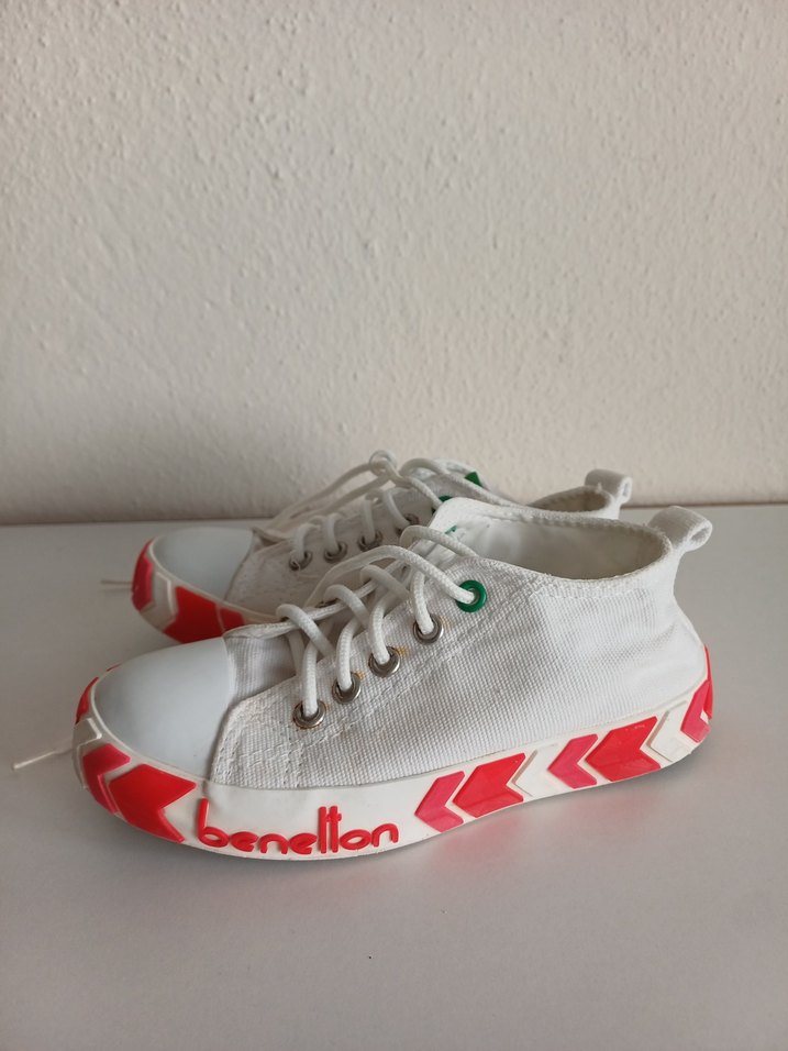 Benetton Beyaz Renkli Bağcıklı çocuk Spor Ayakkabı - Görsel 2