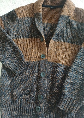 Erkek Kahverengi Örgü Hırka - Görsel 2