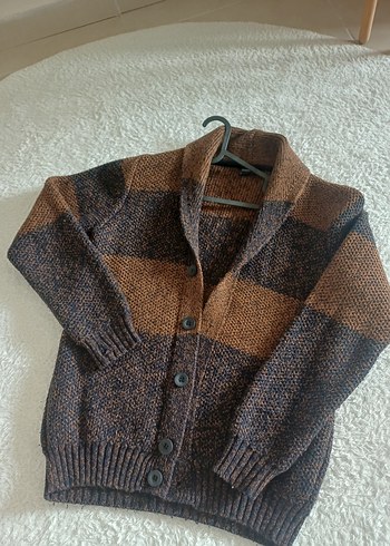 Erkek Kahverengi Örgü Hırka - Görsel 4