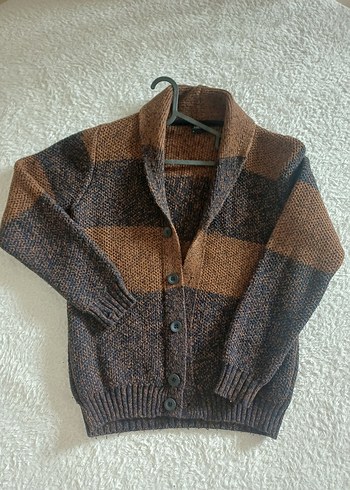 Erkek Kahverengi Örgü Hırka - Görsel 5