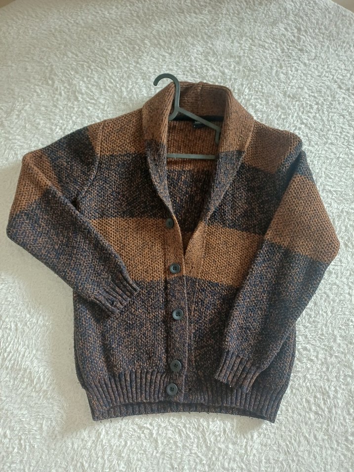 Erkek Kahverengi Örgü Hırka - Görsel 5