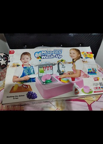 Modern Pastel Pembe Oyuncak Mutfak Seti