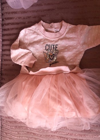 Pembe Tül Etekli Kız Çocuk Elbise - Görsel 8