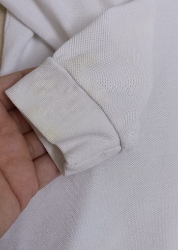 Erkek çocuk Beyaz Uzun Kollu Polo Yaka Sweatshirt - Görsel 3