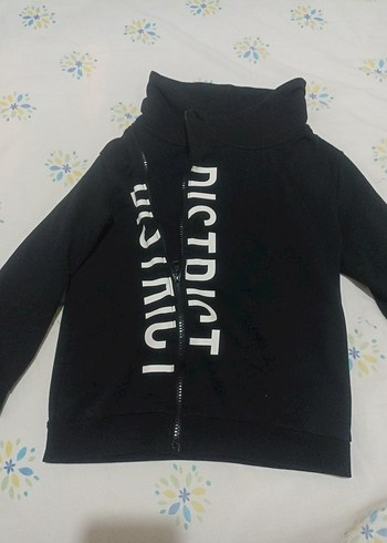 Erkek Çocuk Siyah Fermuarlı Sweatshirt