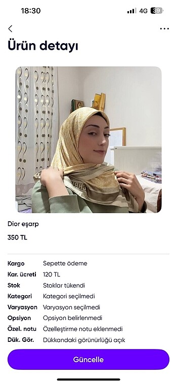 Eşarp gold
