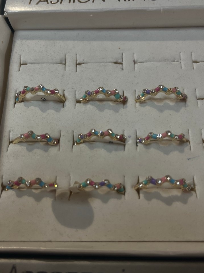 Kadın Renkli İşlemeli Payetli Yüzük - Görsel 5