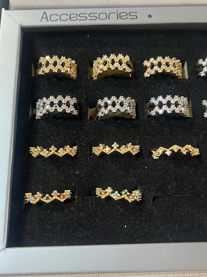 Kadın Renkli İşlemeli Payetli Yüzük - Görsel 2