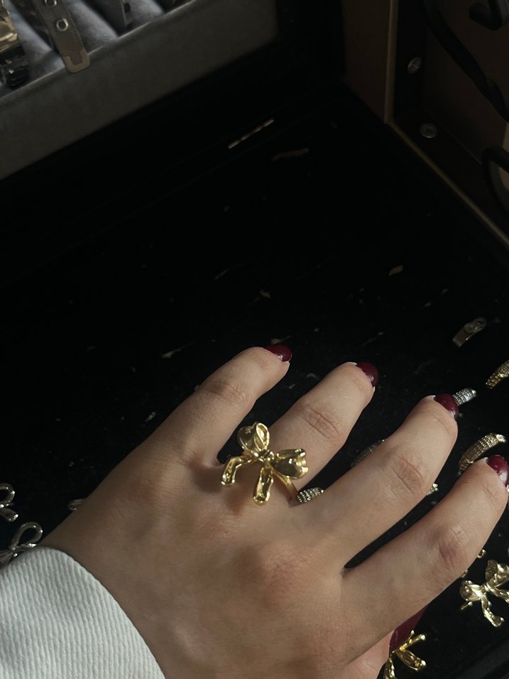 Gold Ve Gri Renk Avant-Garde Küpeler - Görsel 5