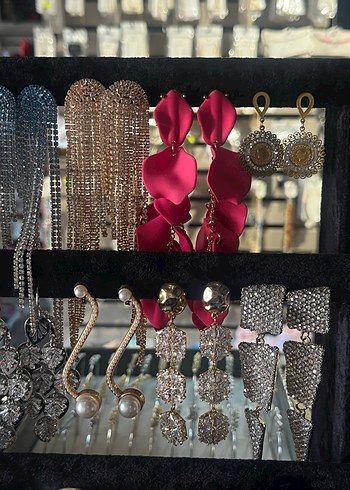 Uzun Payet İşlemeli Çok Renkli Bohem Küpeler - Görsel 2