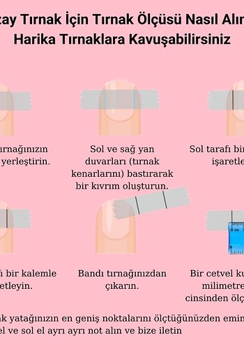 Kırmızı Kalp Desenli Takma Tırnak Seti - Görsel 2