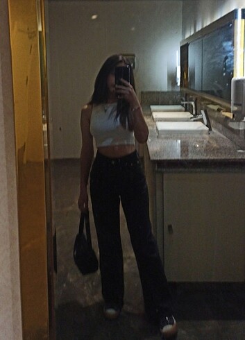 koton siyah wide leg jean