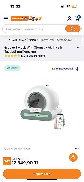  Beden Groove otomatik kedi tuvaleti