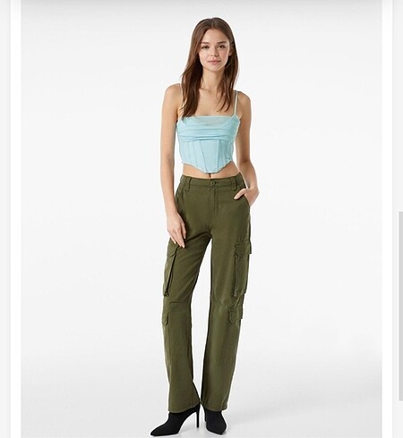 Bershka drapeli tül korse top