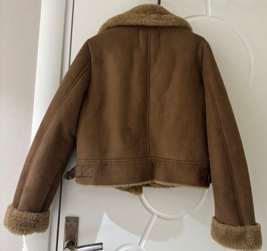 Kahverengi Kürklü Süet Kadın Ceket - Görsel 3