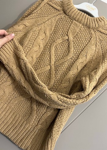 Bohem Tarzı Kahverengi Örgü Kadın Kazak - Görsel 2