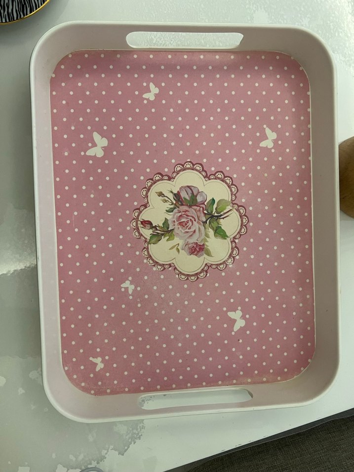 Pembe kelebekli Tepsi - Görsel 2