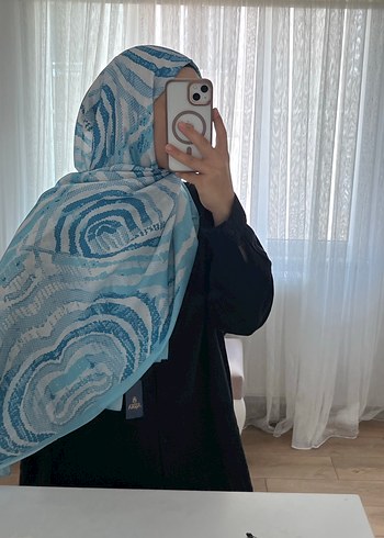 Diğer Mavi Dalga Desen Soft Pamuk Şal