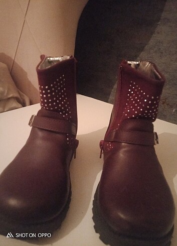 25 Beden bordo Renk Kız çocuk bot