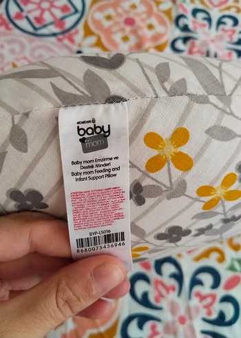 Çiçek Desenli Çok Renkli Emzirme Yastığı - Görsel 3