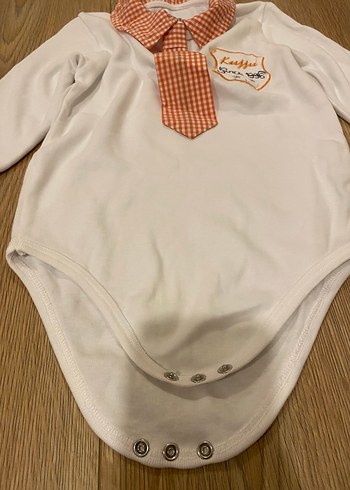 Bebek Erkek Beyaz Uzun Kollu Yakalı Body - Görsel 2