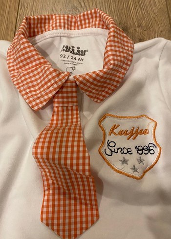 Bebek Erkek Beyaz Uzun Kollu Yakalı Body - Görsel 3