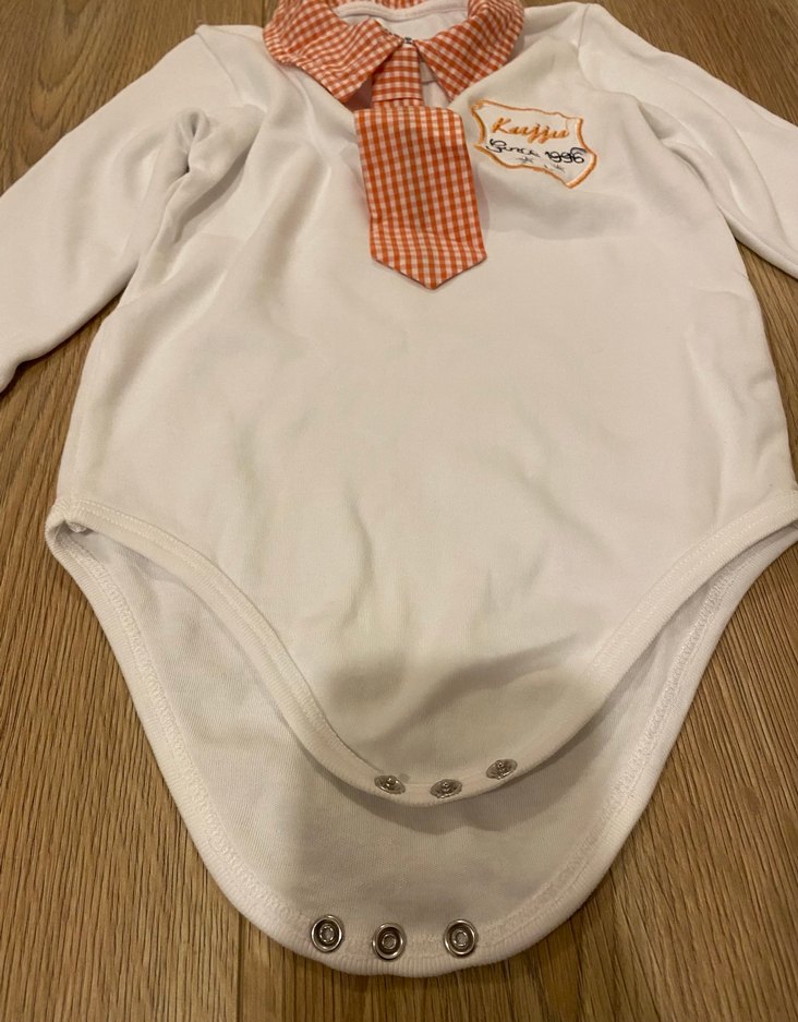 Bebek Erkek Beyaz Uzun Kollu Yakalı Body - Görsel 2