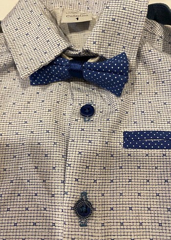 Mavi Baskılı Kot Askılı Çocuk Kemer - Görsel 3