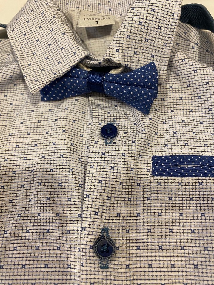 Mavi Baskılı Kot Askılı Çocuk Kemer - Görsel 3