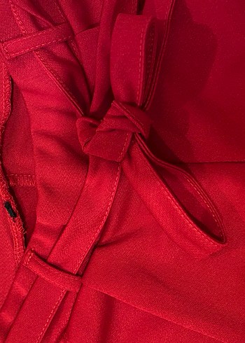 Kadın Kırmızı Spor Kumaş Pantolon Velcro - Görsel 3