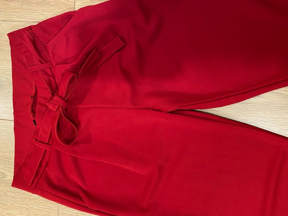 Kadın Kırmızı Spor Kumaş Pantolon Velcro - Görsel 2