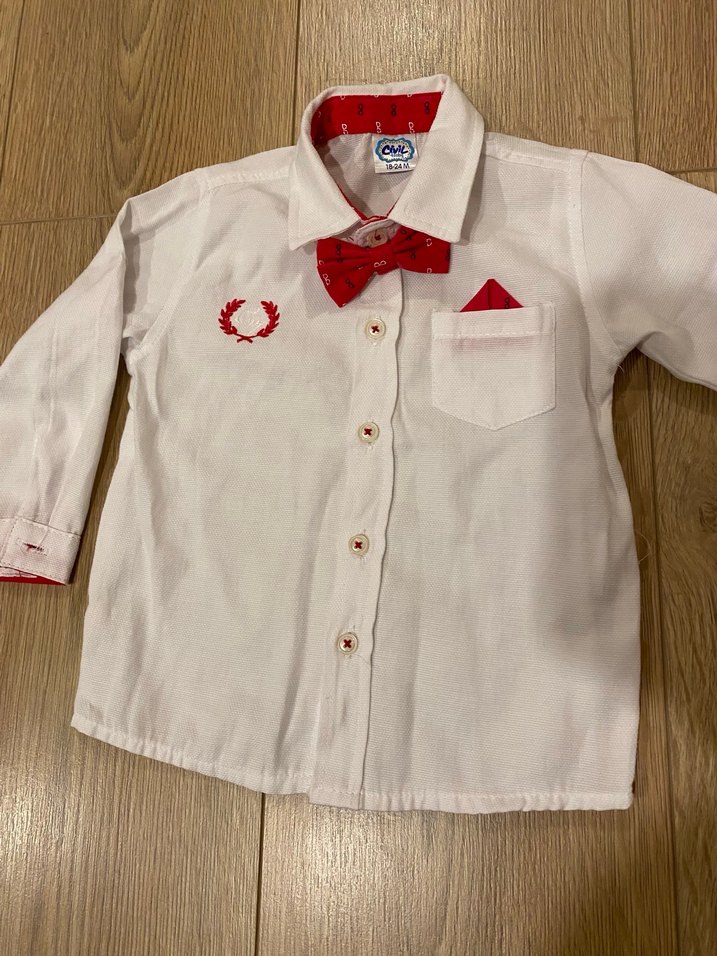 Erkek Çocuk Beyaz Uzun Kollu Gömlek - Görsel 2