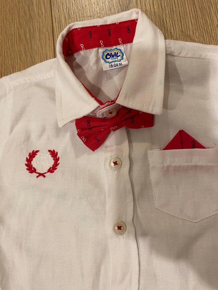 Erkek Çocuk Beyaz Uzun Kollu Gömlek - Görsel 3