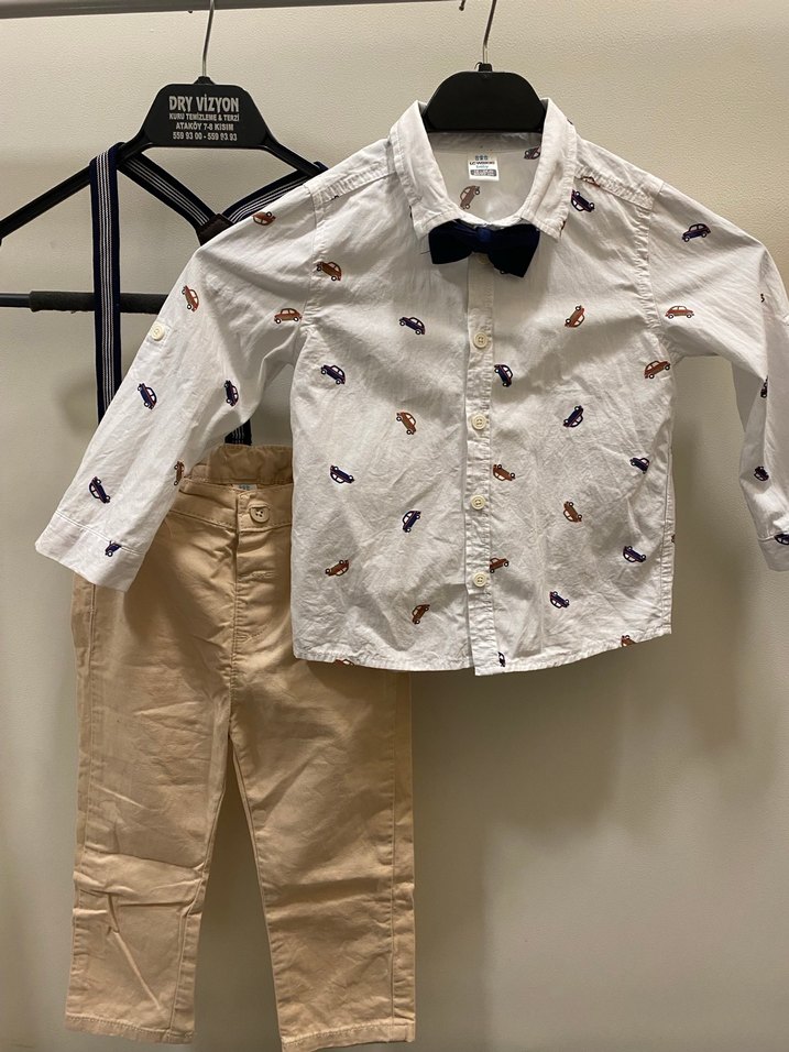 Bej Askılı Erkek Bebek Sokak Stili Takım - Görsel 2