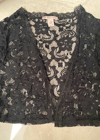 Siyah Dantel Uzun Kollu Bolero - Görsel 3