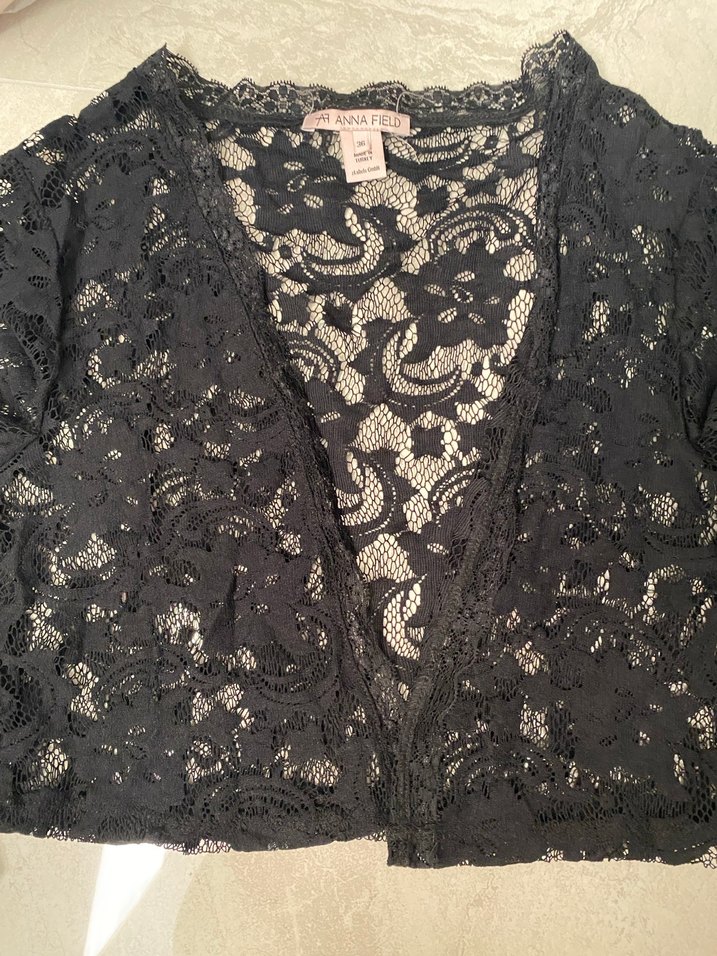 Siyah Dantel Uzun Kollu Bolero - Görsel 3