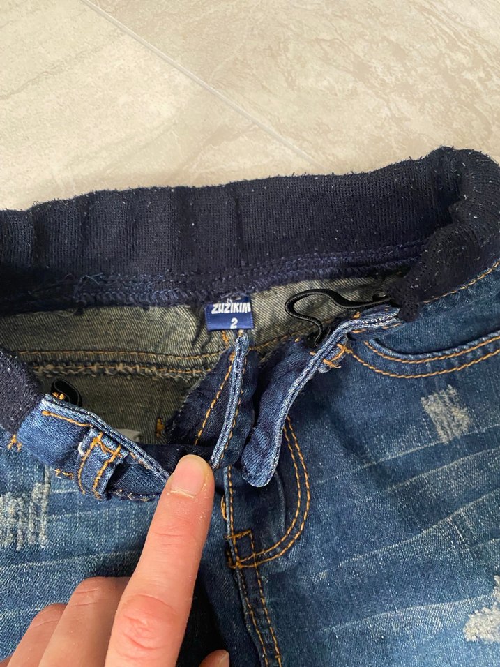 Erkek Çocuk Rahat Kesim Koyu Mavi Denim Şort - Görsel 2