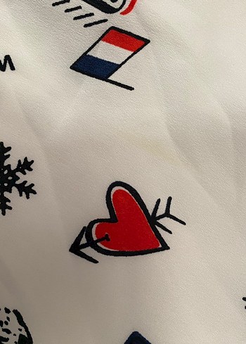 Beyaz Desenli askılı üst - Görsel 2